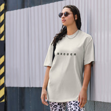 Load image into Gallery viewer, WOMEN&#39;S OVERSIZED CREAM BADGER TEE
