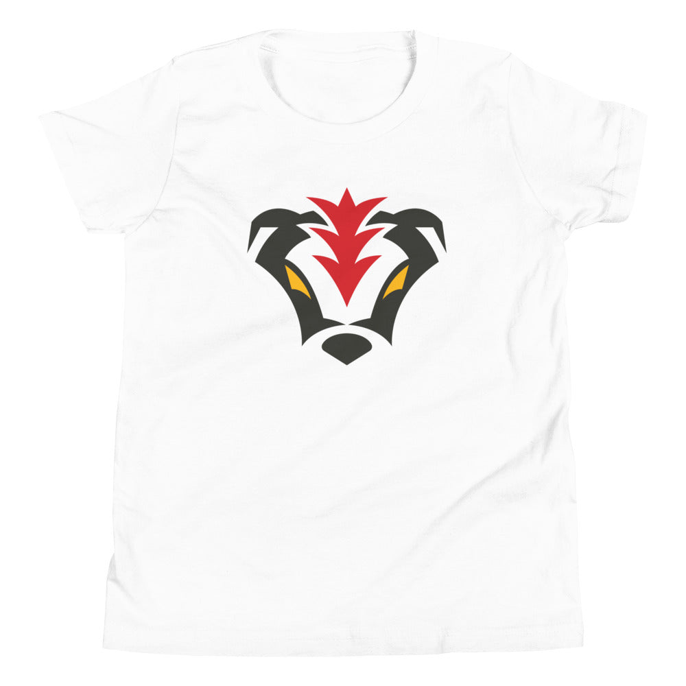 BADGER ICON YOUTH WHITE TEE