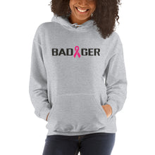 Load image into Gallery viewer, GREY BADGER RIBBON UNISEX HOODIE
