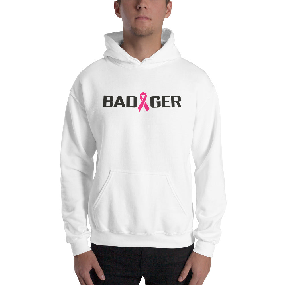 WHITE BADGER RIBBON UNISEX HOODIE